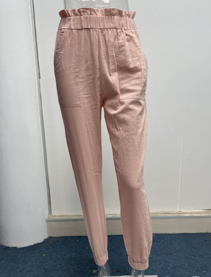 High-Waisted Drawstring Jogger Pants