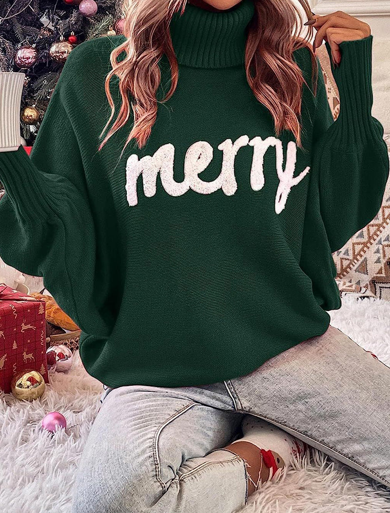 Oversized &quot;Merry&quot; Turtleneck Sweater