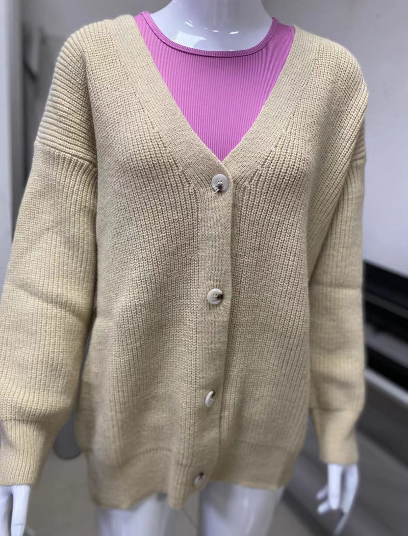 Oversized Button-Front Cardigan