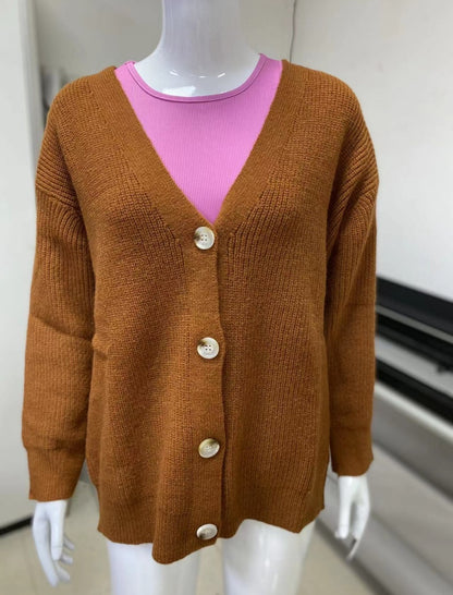 Oversized Button-Front Cardigan