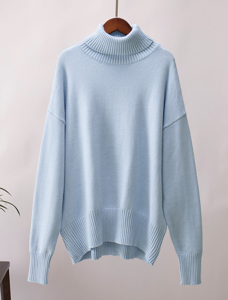Oversized Turtleneck Sweater with Relaxed Fit