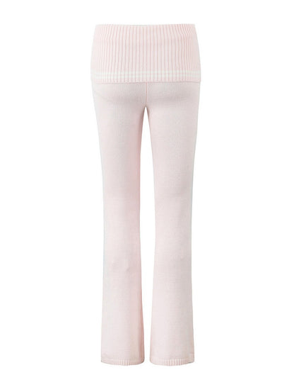 Ribbed Hoodie and Wide-Leg Pants Set