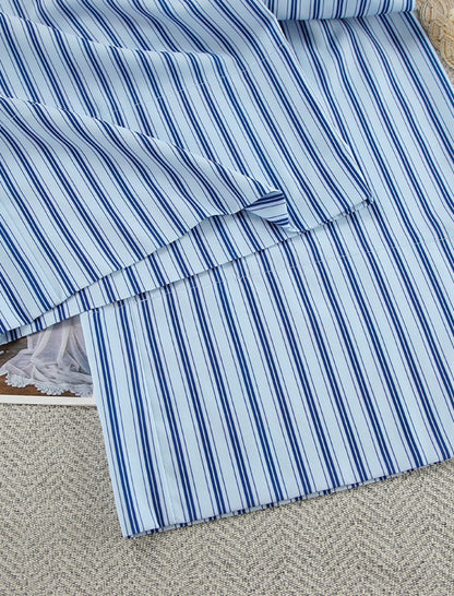 Striped Lounge Set with Wide-Leg Pants