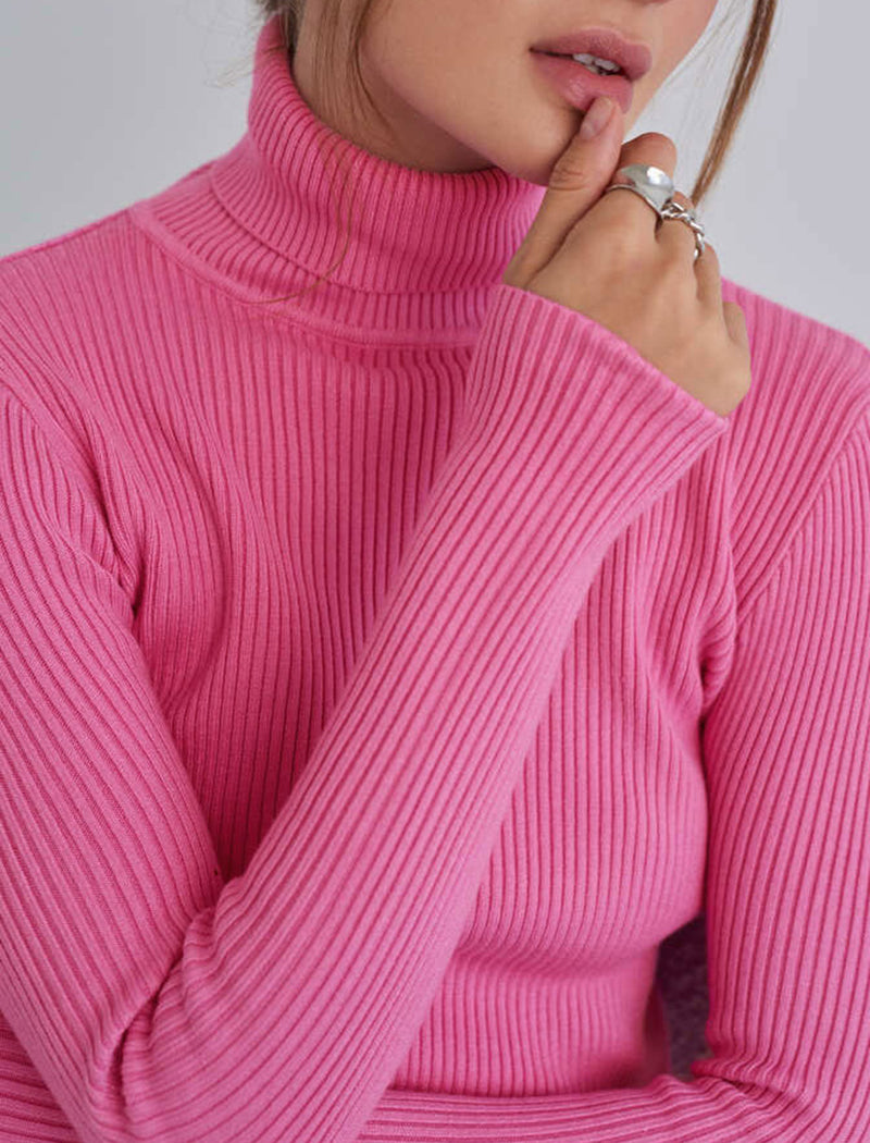 Ribbed Turtleneck Sweater