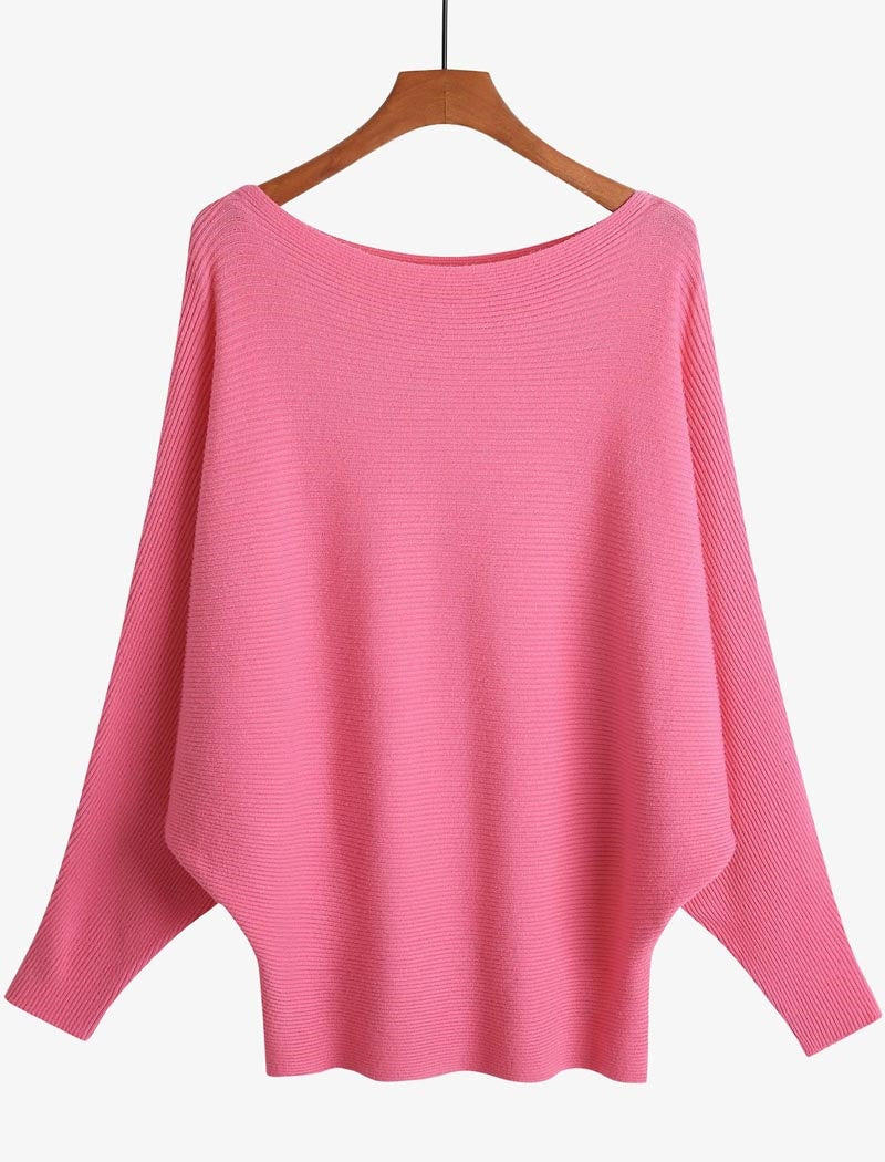 Relaxed Fit Ribbed Knit Sweater