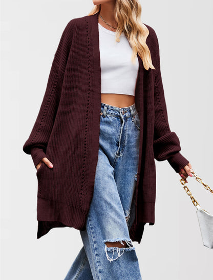 Longline Knit Cardigan with Open Front