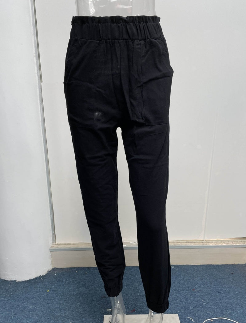 High-Waisted Drawstring Jogger Pants