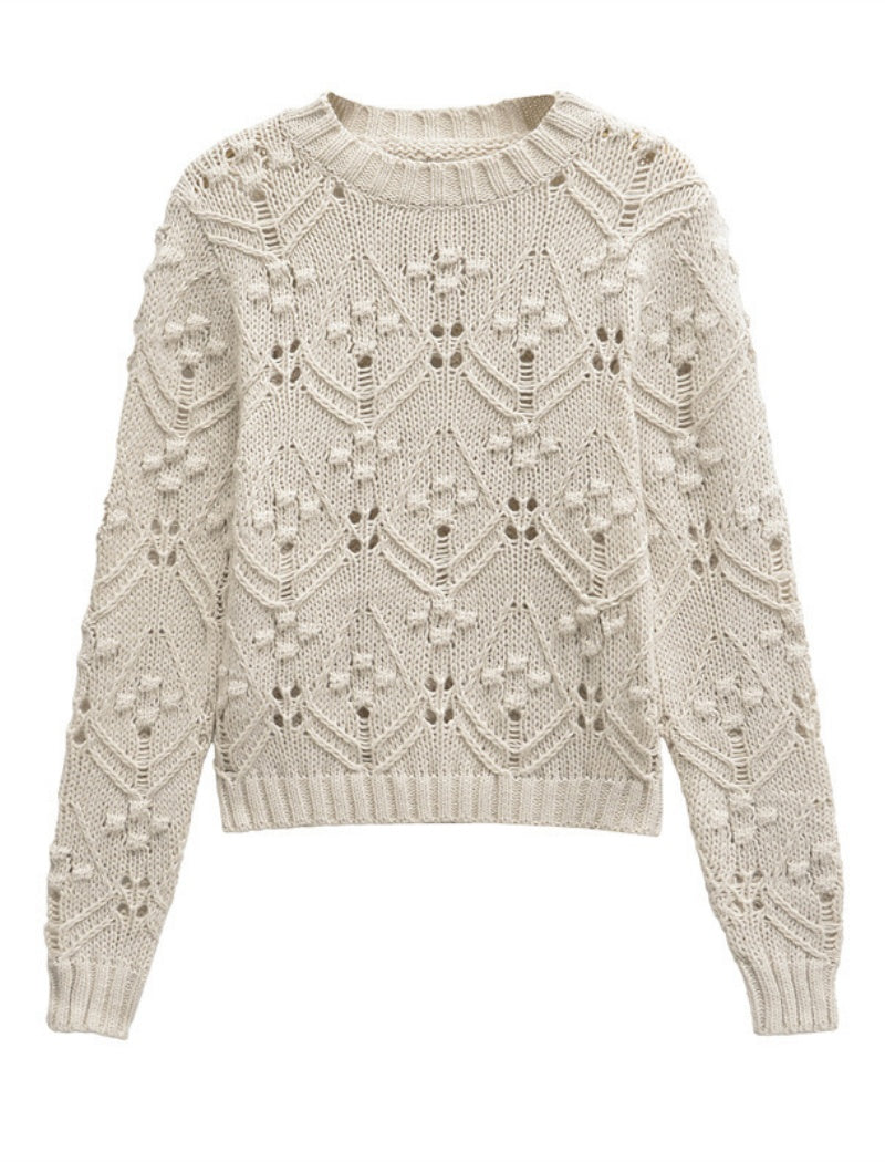 Intricate Knit Pattern Pullover Sweater