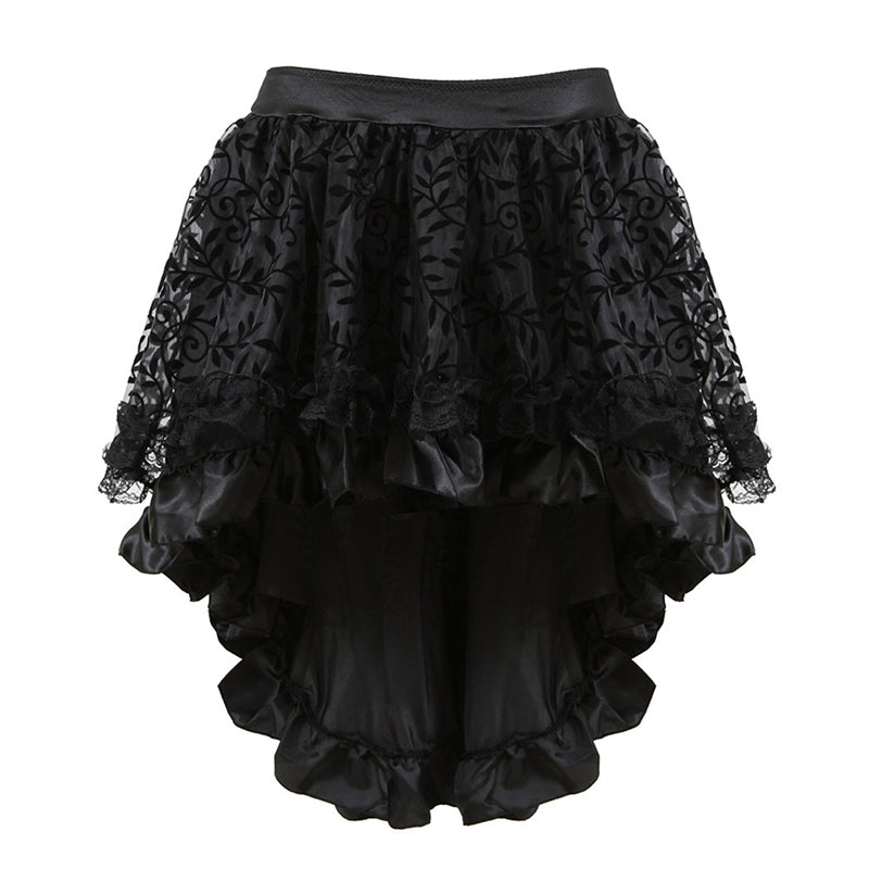 High-Low Ruffle Lace Skirt