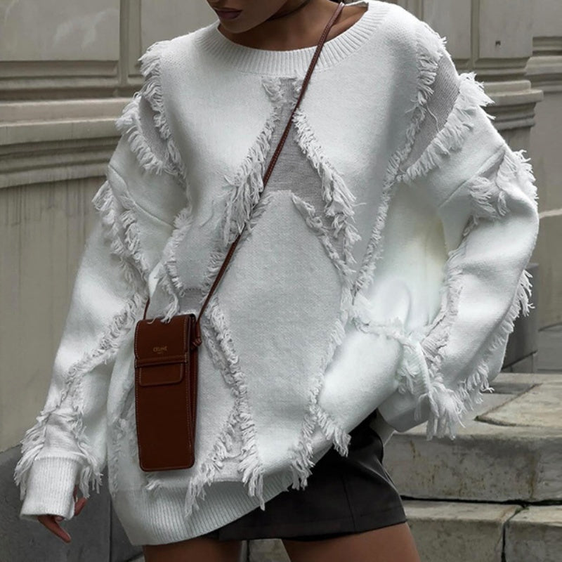 Distressed Crewneck Sweater