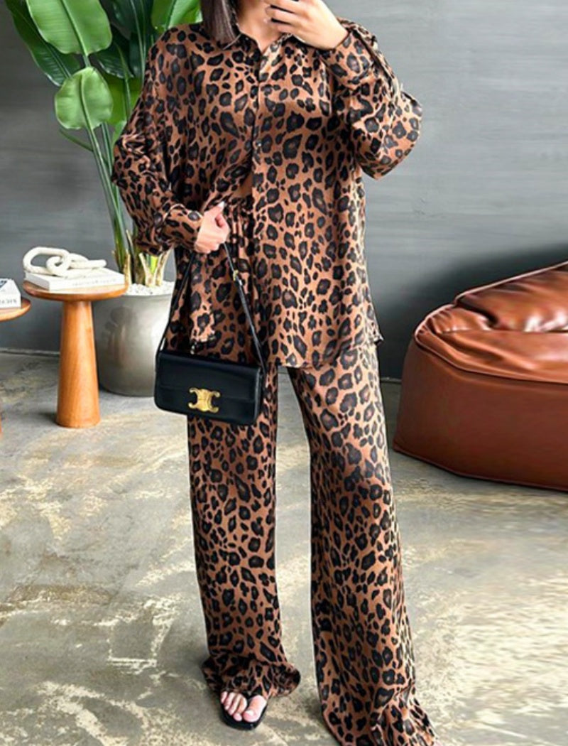 Leopard Print Loose-Fit Lounge Set