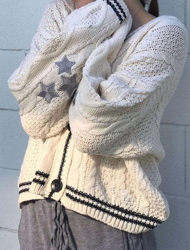 Star Cable Knit Cardigan