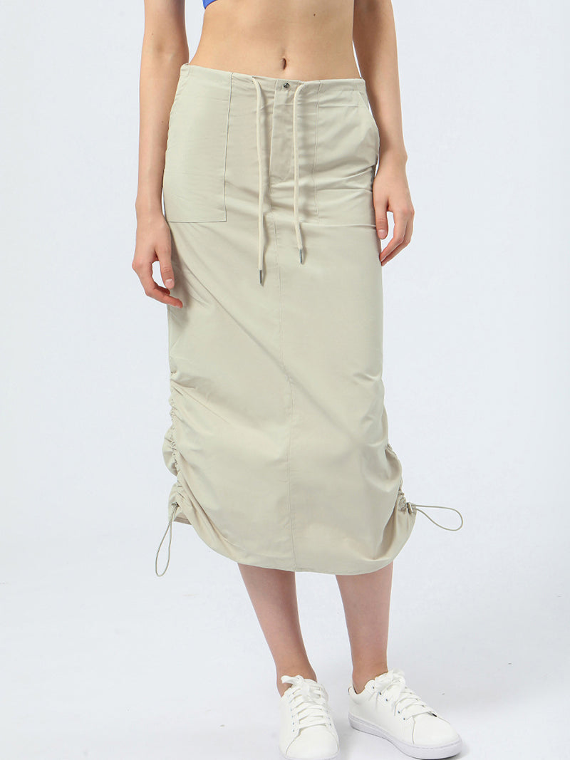 Drawstring Midi Skirt