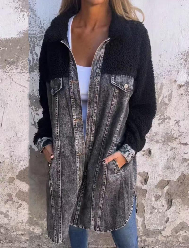 Sherpa-Lined Denim Jacket