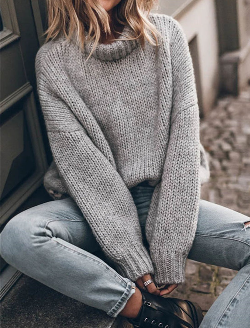 Oversized Knit Turtleneck Sweater