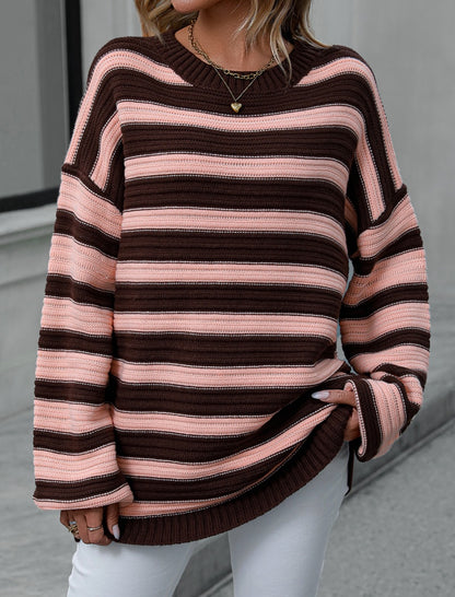 Stripe Crew-neck Pullover Sweater