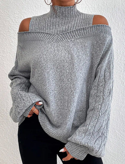 Cold Shoulder Turtleneck Sweater