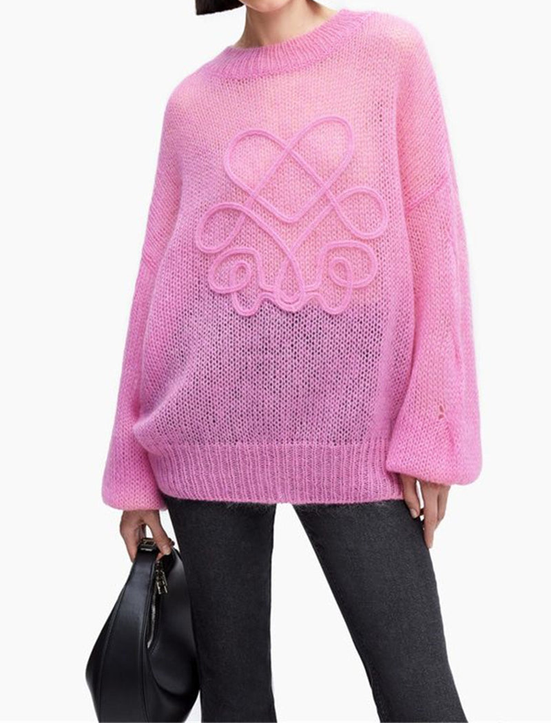 Oversized Graphic Embossed Sweater