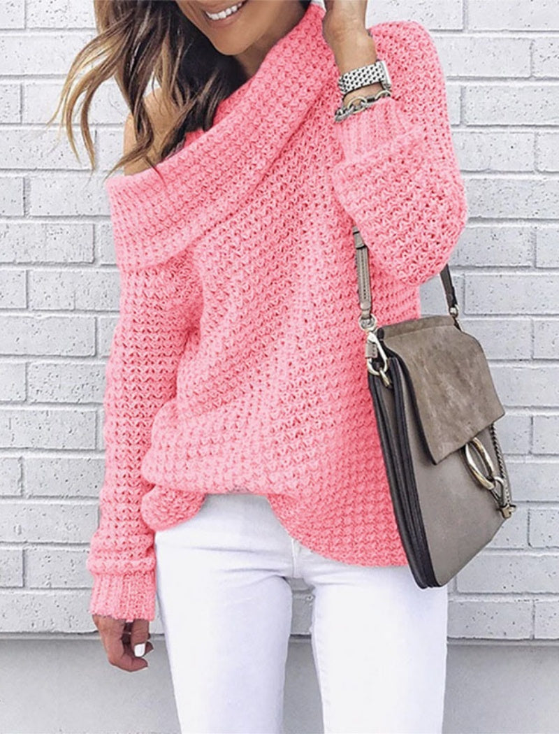 Off-Shoulder Knit Sweater