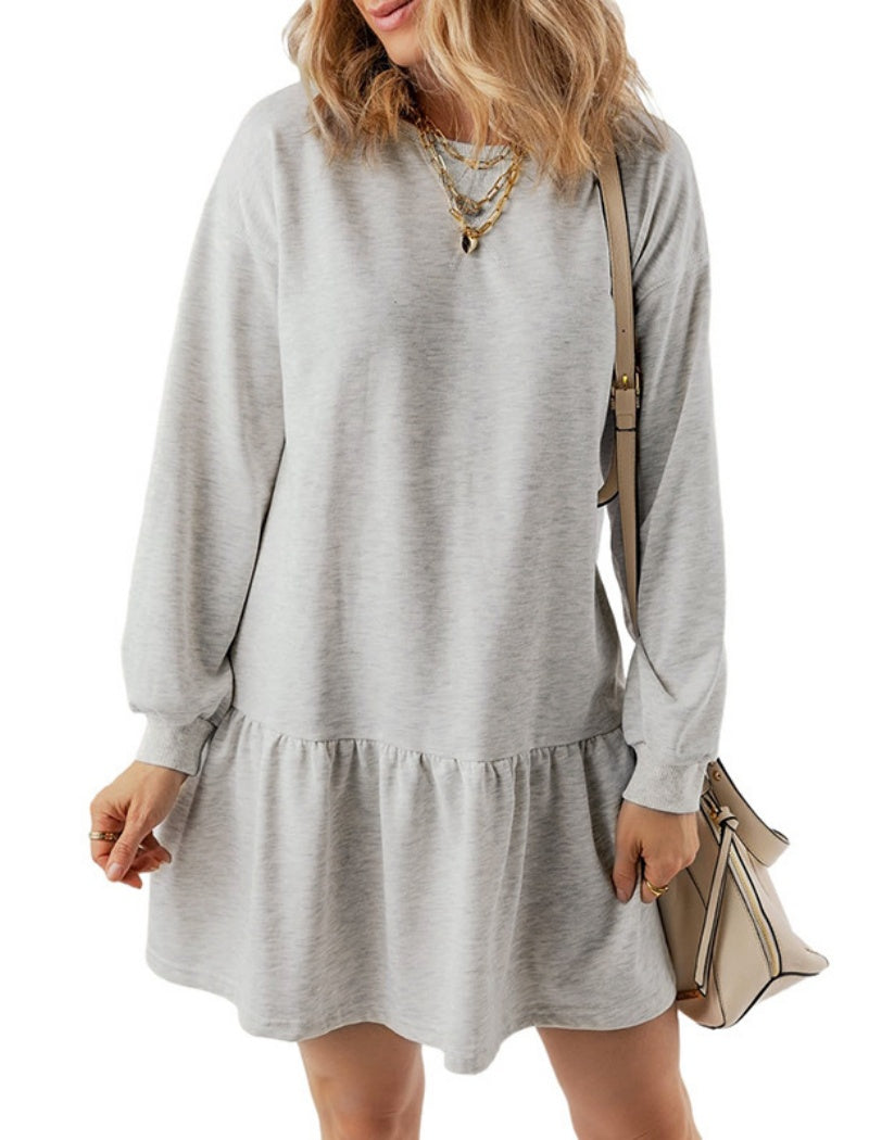 Drop Waist Long-Sleeve Casual Dress