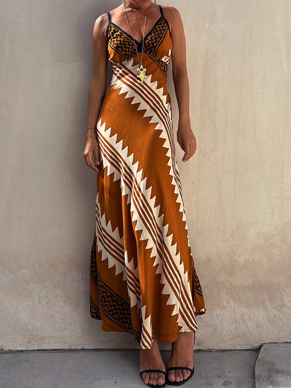 Geometric Print Maxi Dress