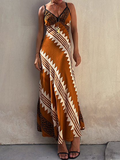 Geometric Print Maxi Dress