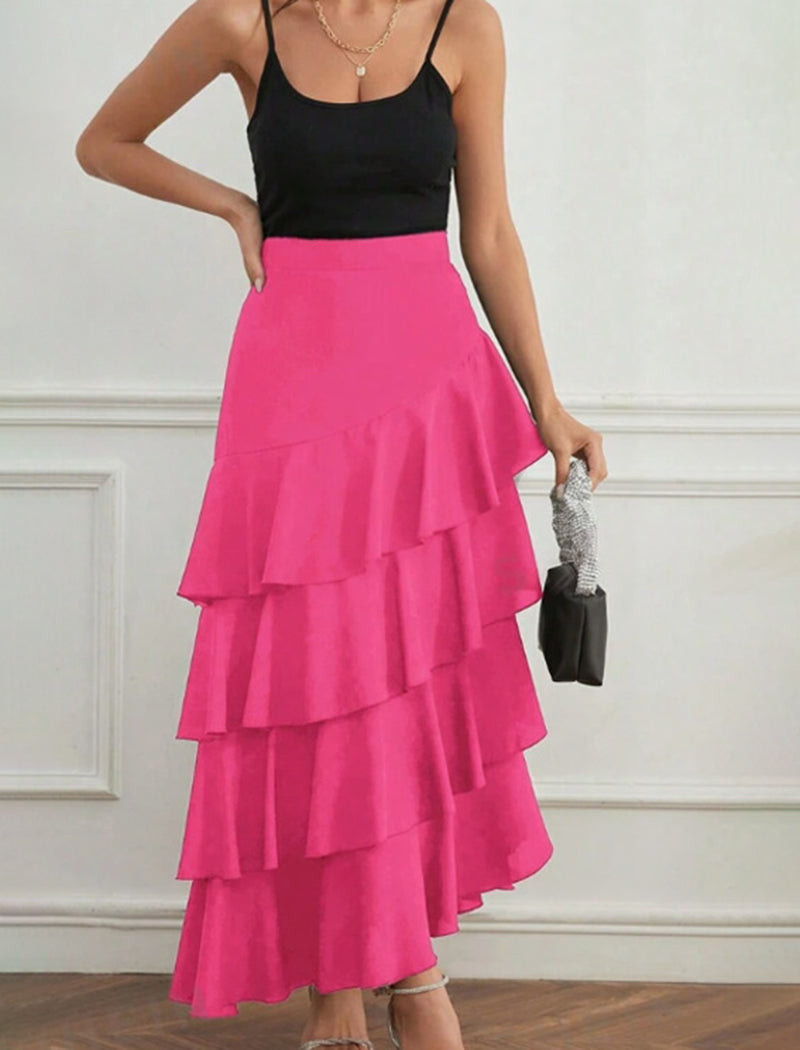 Tiered Ruffle Maxi Skirt