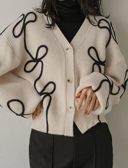 V-Neck Knit Cardigan