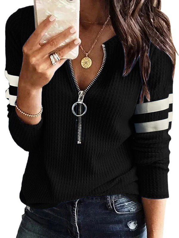 Zip-Up Long-Sleeve Top