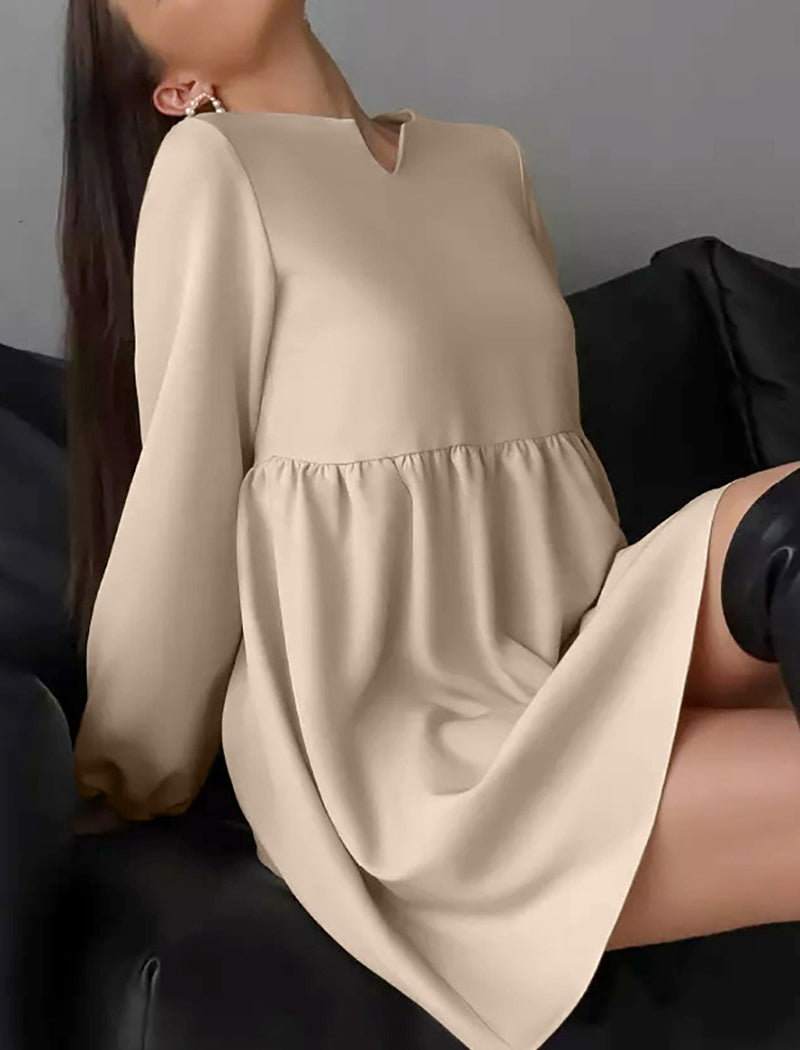 Balloon Sleeve Empire Waist Mini Dress