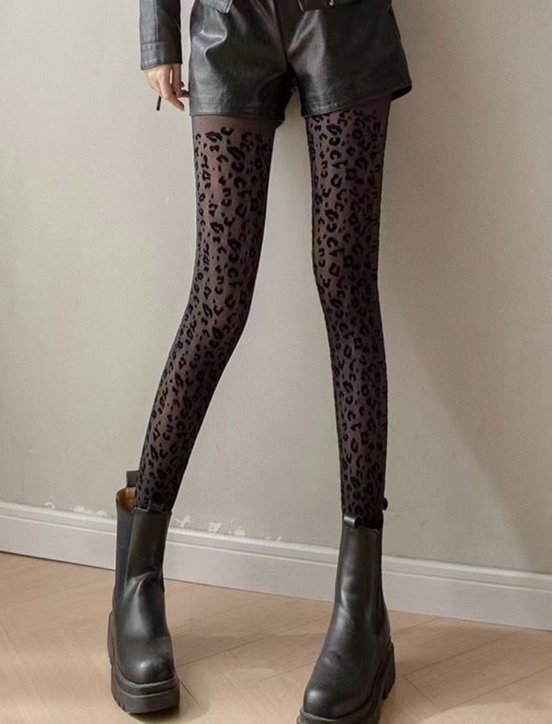Leopard Print Sheer Tights