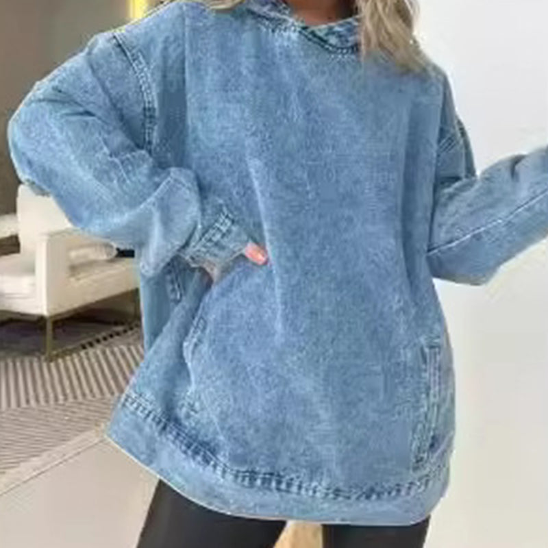 Oversized Denim Hoodie