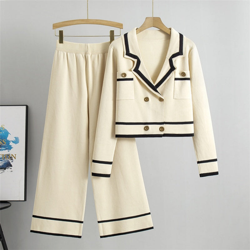 Knit Wide-leg Pants Set