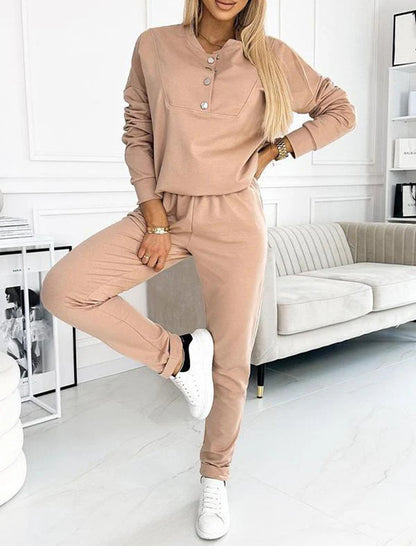 Casual Buttoned Lounge Set