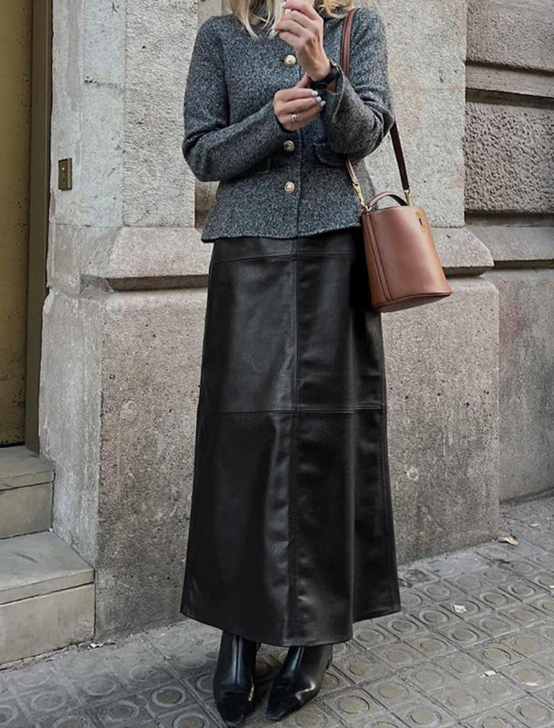 Faux Leather Maxi Skirt