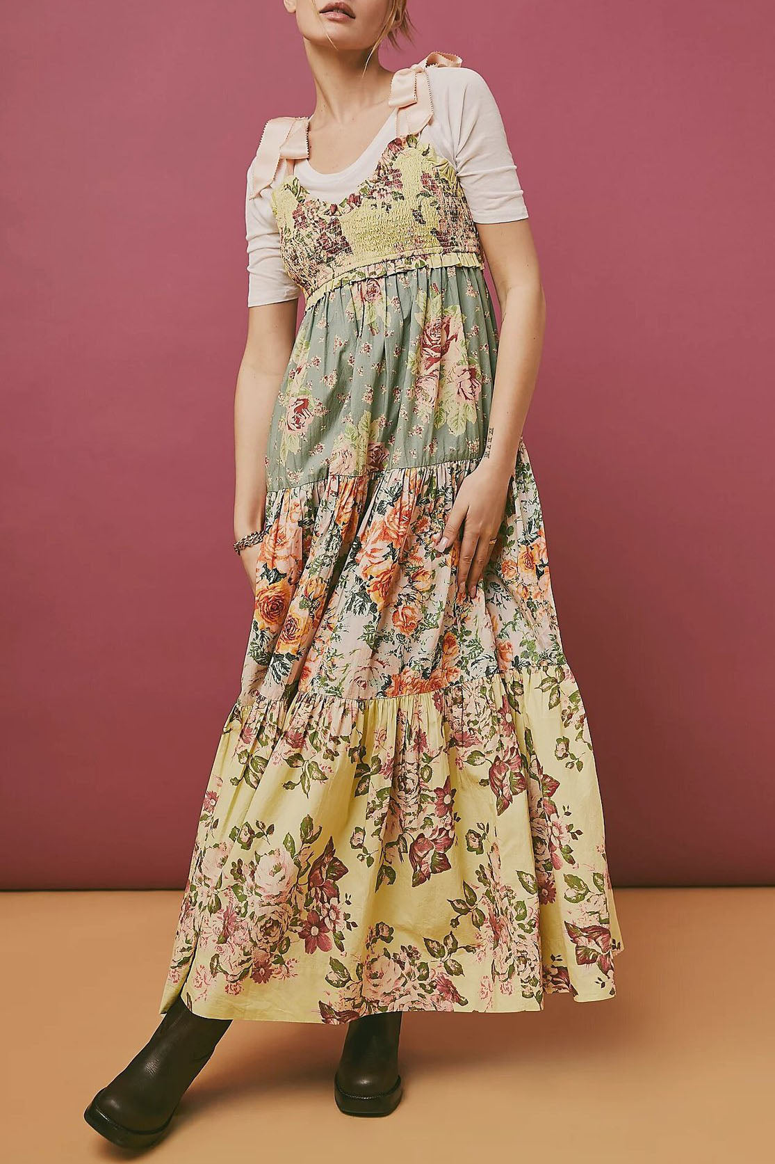 Tiered Floral Maxi Dress