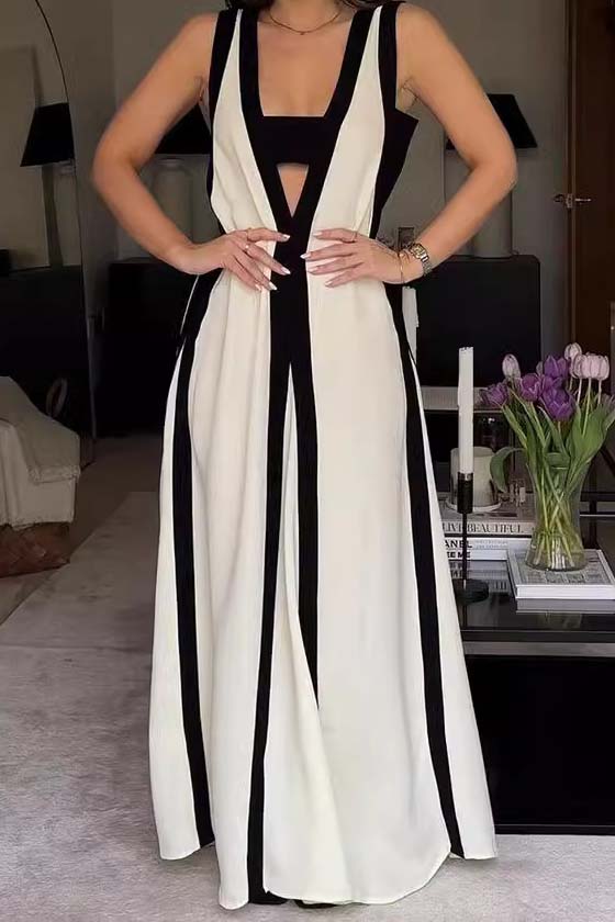 V-Neck Cutout Maxi Dress