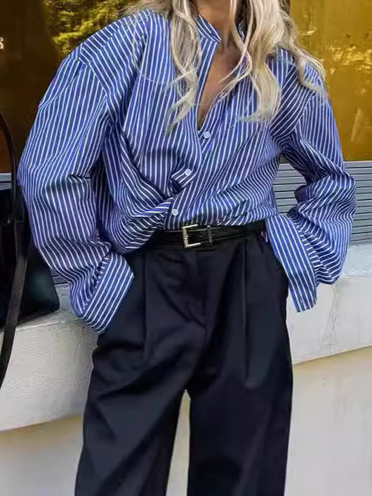 Striped Button-Up Shirt