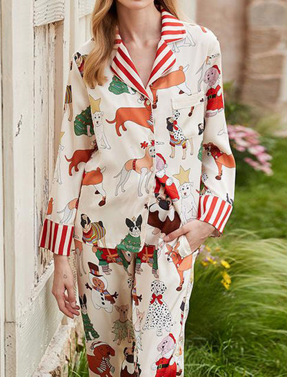 Playful Animal Print Pajama Set