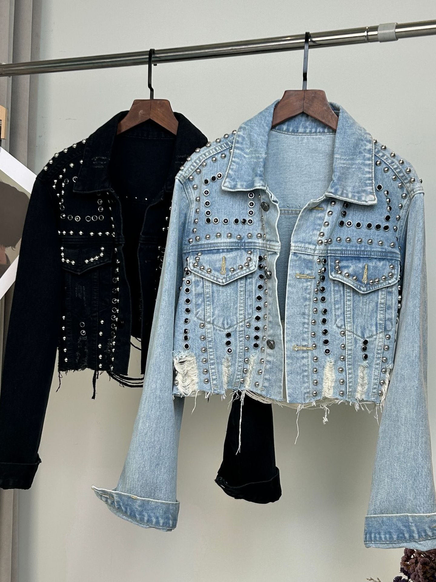 Distressed Cropped Denim Jackets