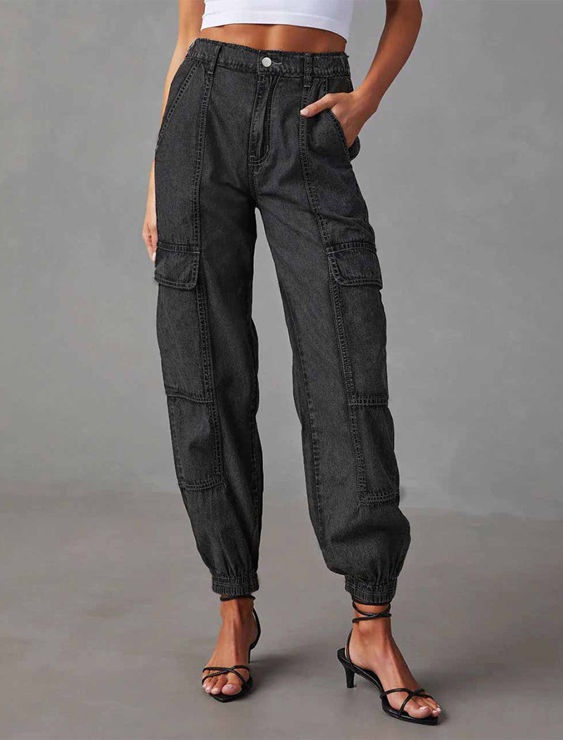 Elastic Waist Drawstring Loose Pants