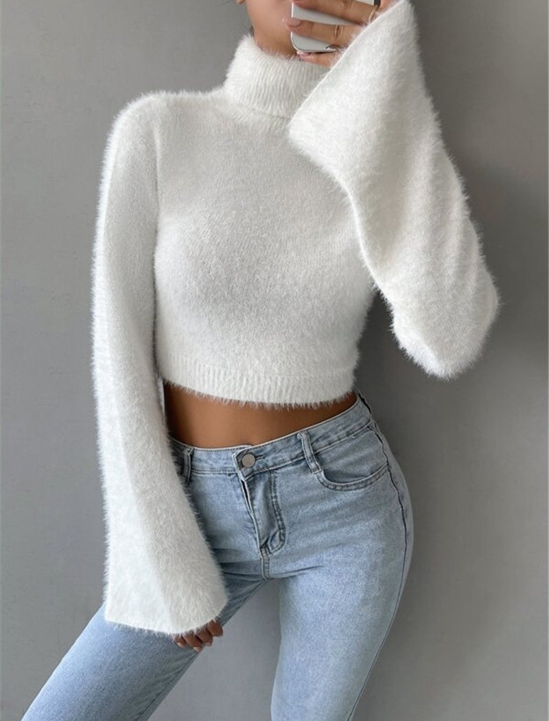 High-Neck Fitted Sweater