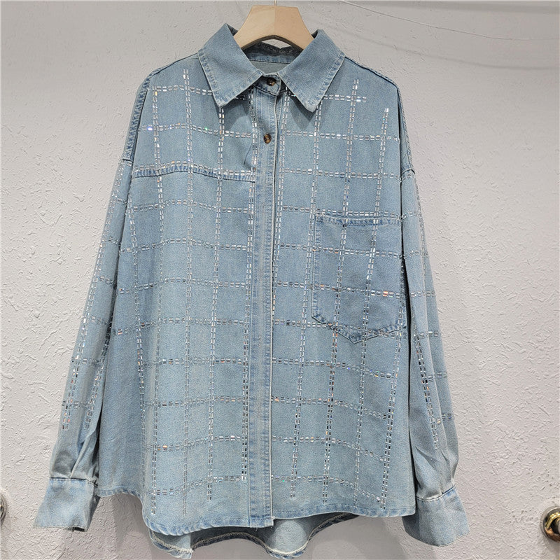 Rhinestone Denim Shirt