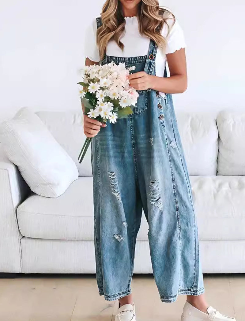 Relaxed Fit Denim Overalls