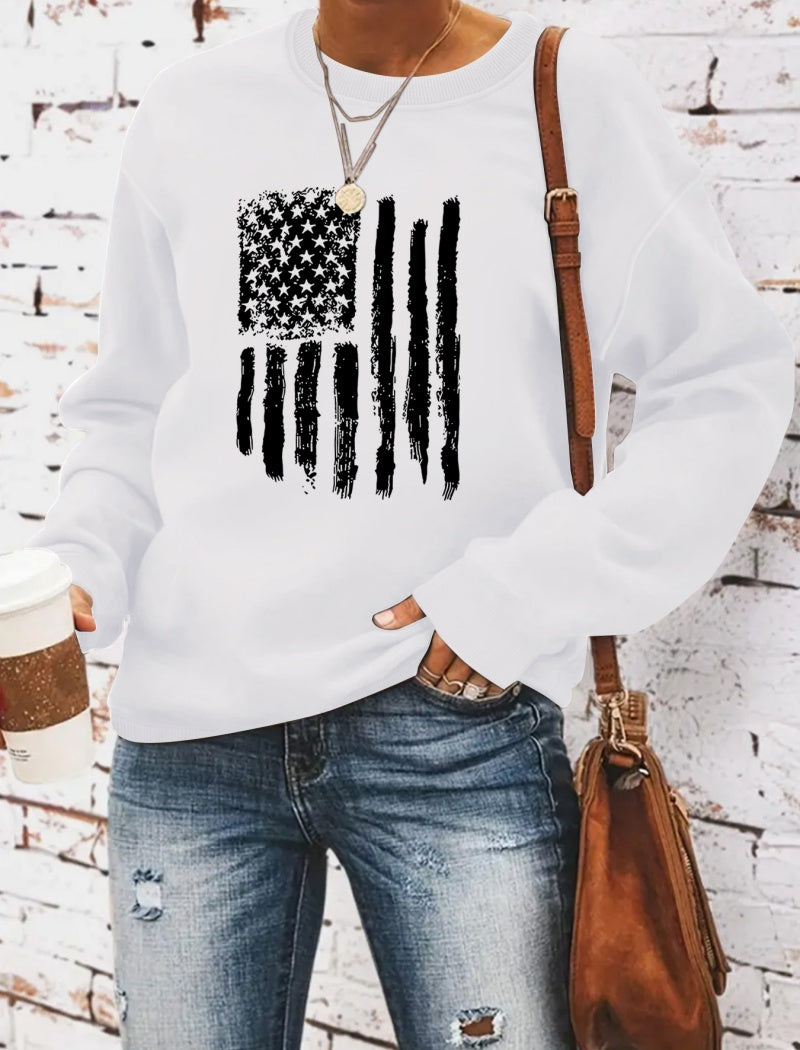 Distressed American Flag Graphic Top