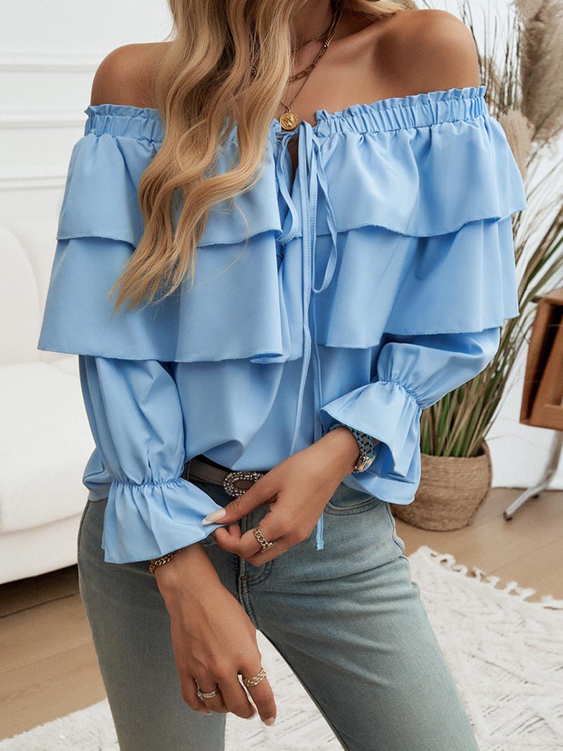 Off-the-Shoulder Ruffle Layered Top