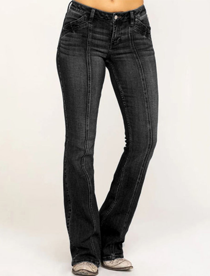 Slim-Fit Washed Flare Pants
