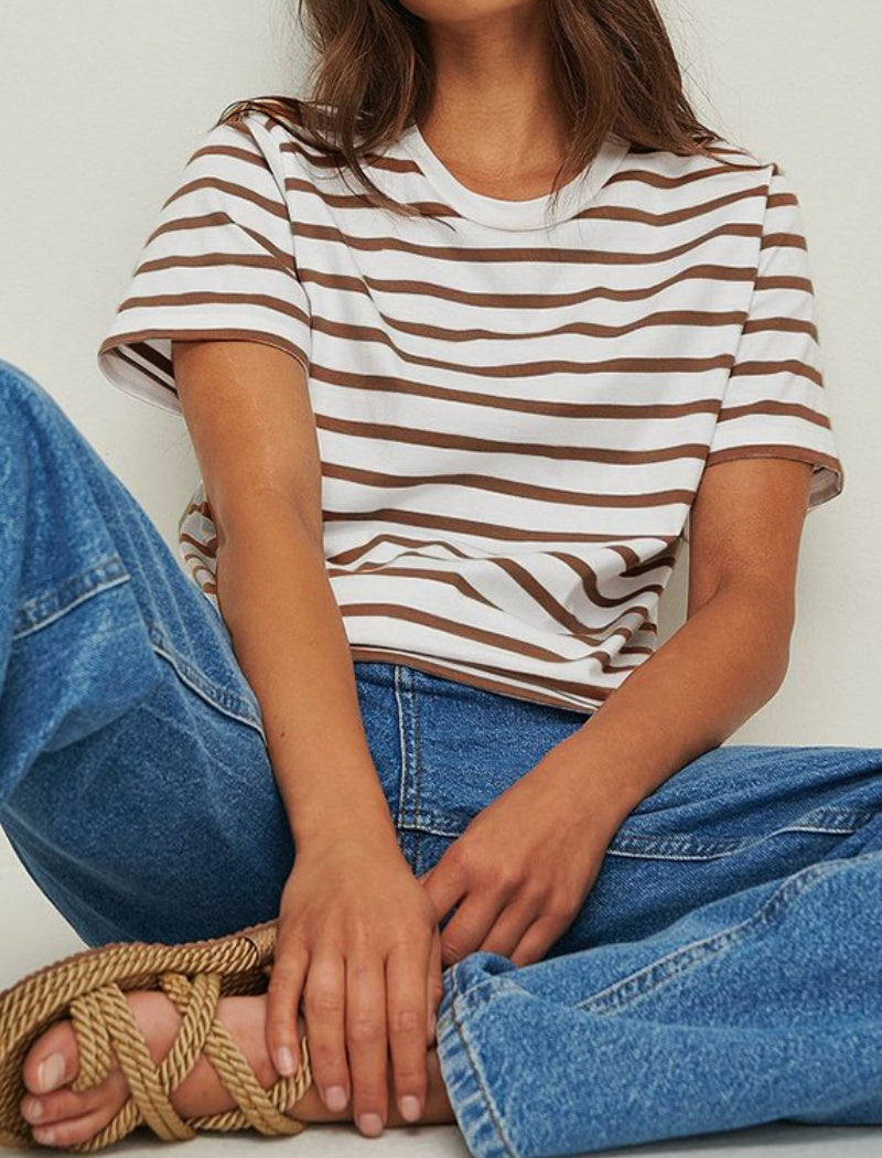 Striped Crew Neck Short-Sleeve Tee