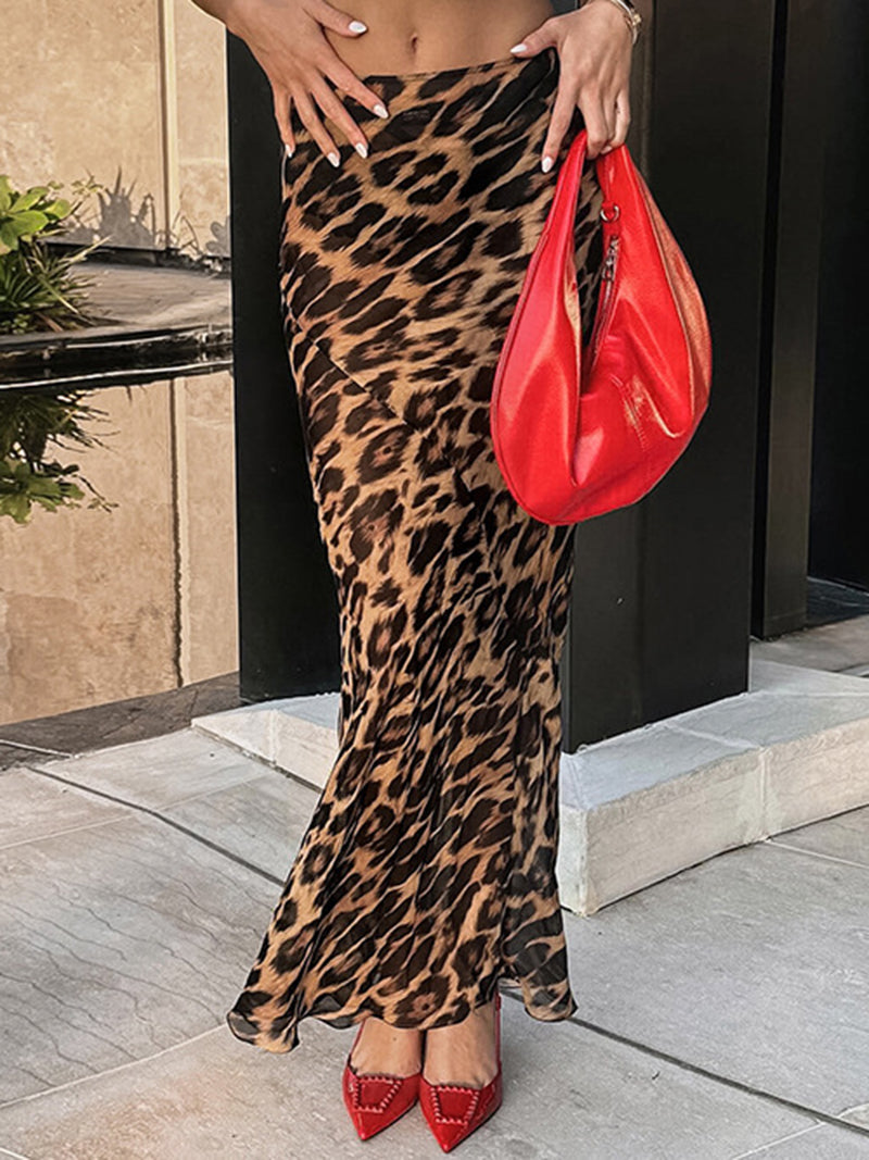 Leopard Print Maxi Skirt