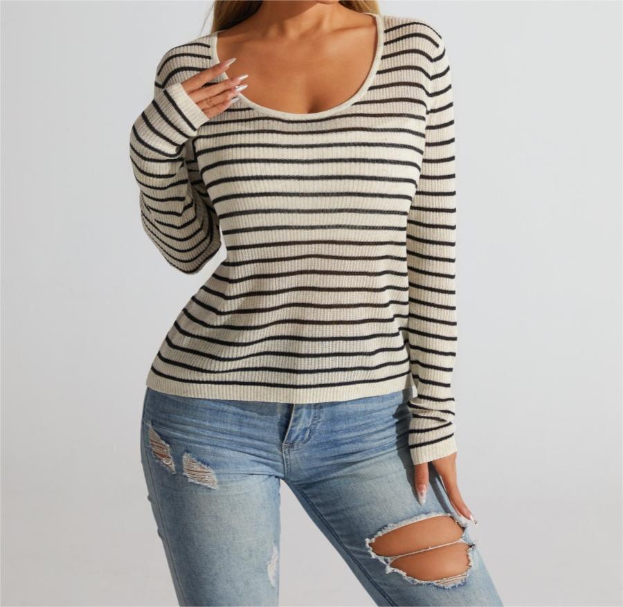 Striped Long-Sleeve Top